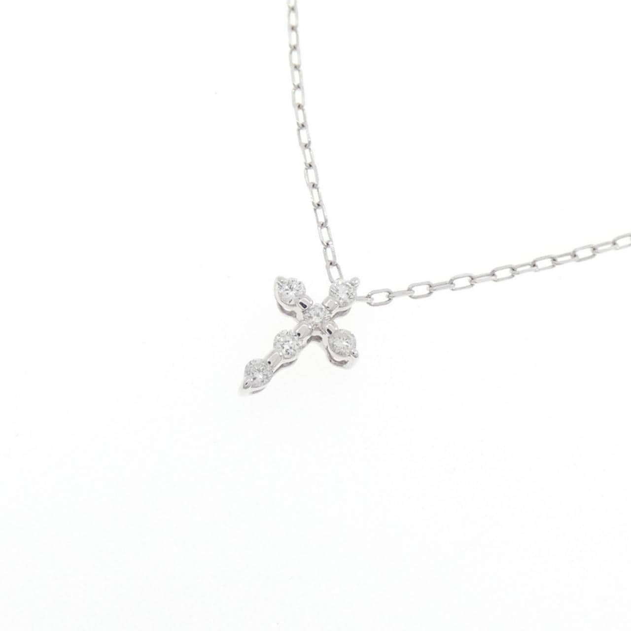 K10WG クロス ダイヤモンド ネックレス