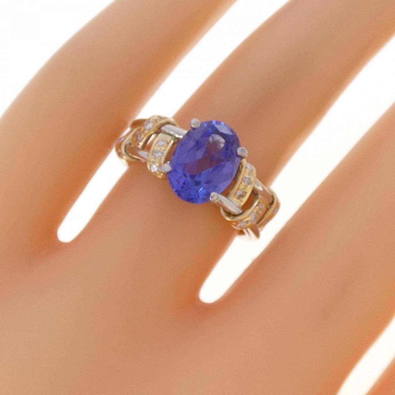 PT900/K18YG タンザナイト リング 2.172CT