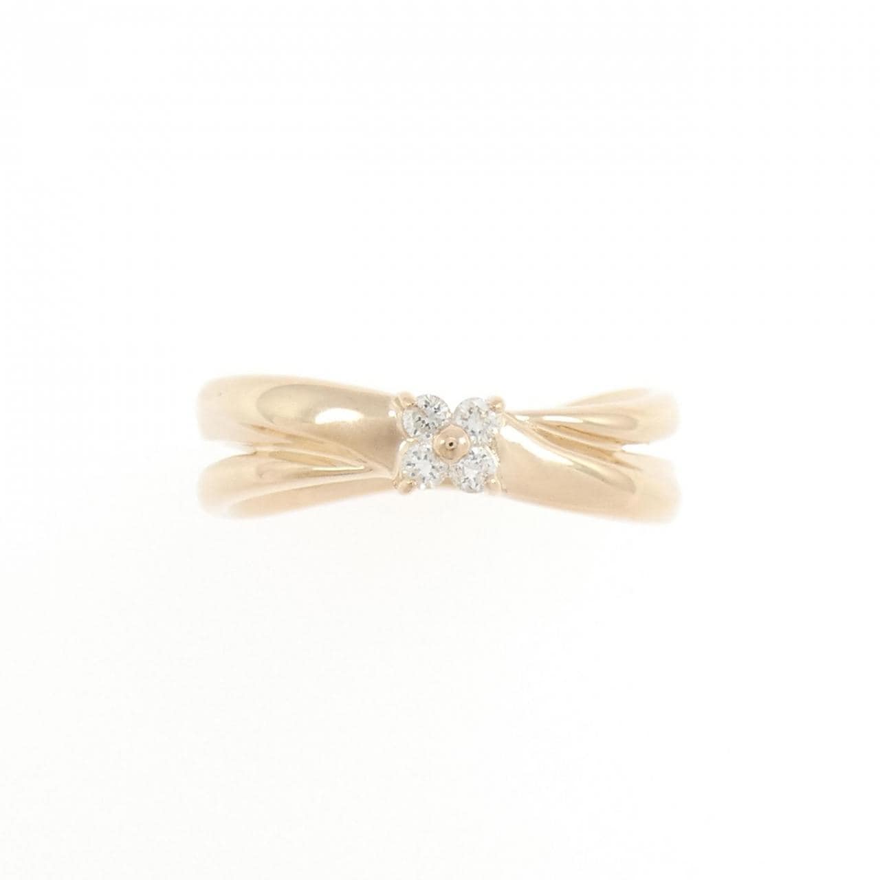 K18PG フラワー ダイヤモンド リング 0.06CT