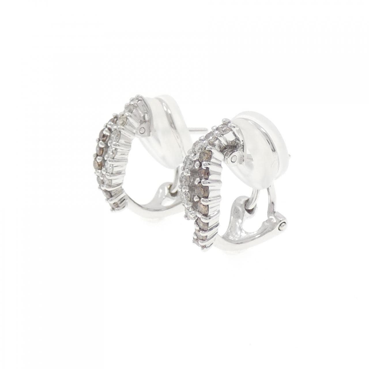 K18WG鑽石耳環/耳夹0.50CT