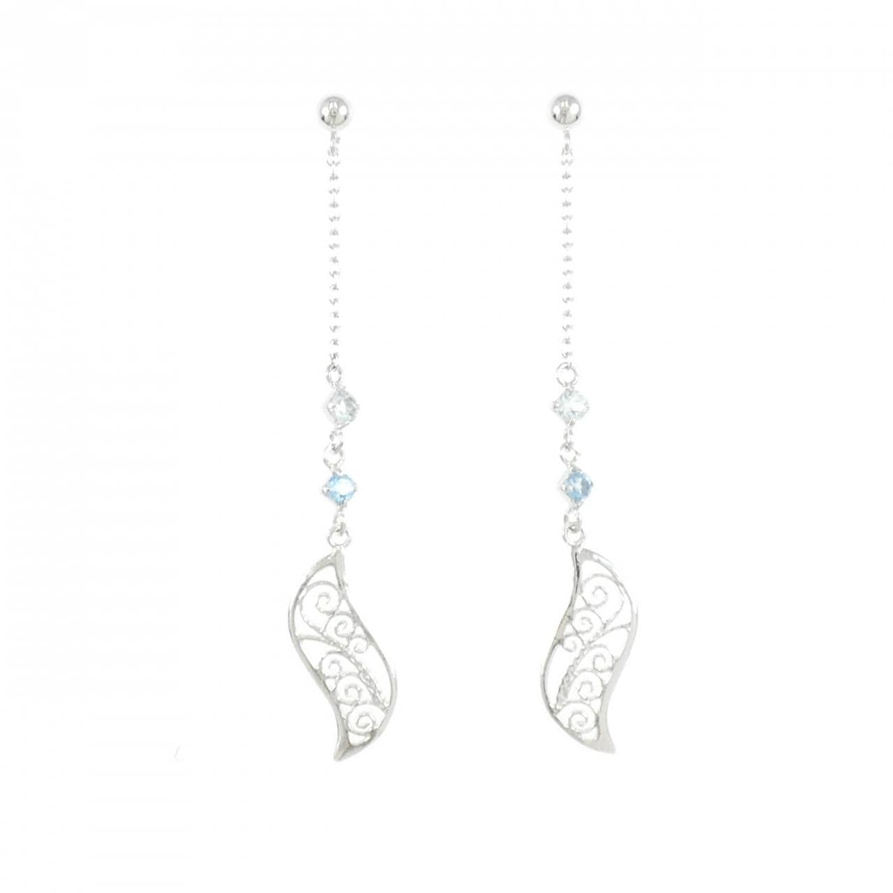 K14WG White Topaz Earrings