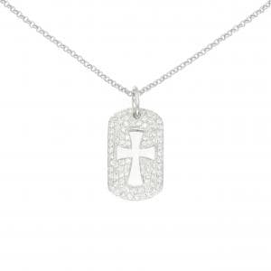 K18WG クロス ダイヤモンド ネックレス 1.12CT