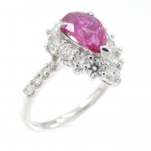 PT 非加熱 ルビー リング 0.98CT