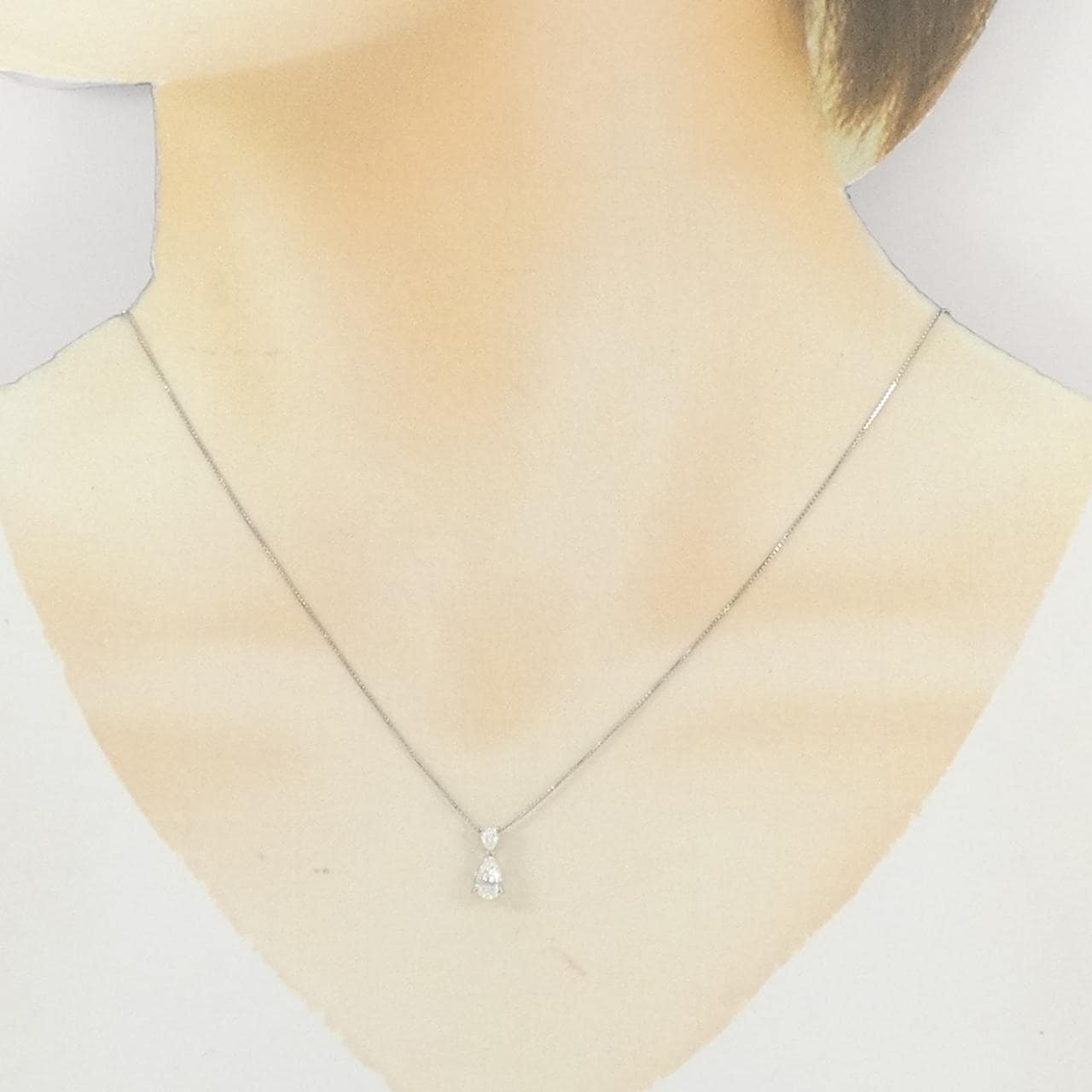PT950/PT850 ダイヤモンド ネックレス 0.311CT E VS2 ペアシェイプ