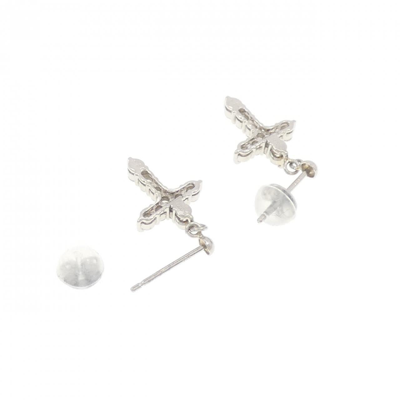 PT クロス ダイヤモンド ピアス 0.40CT