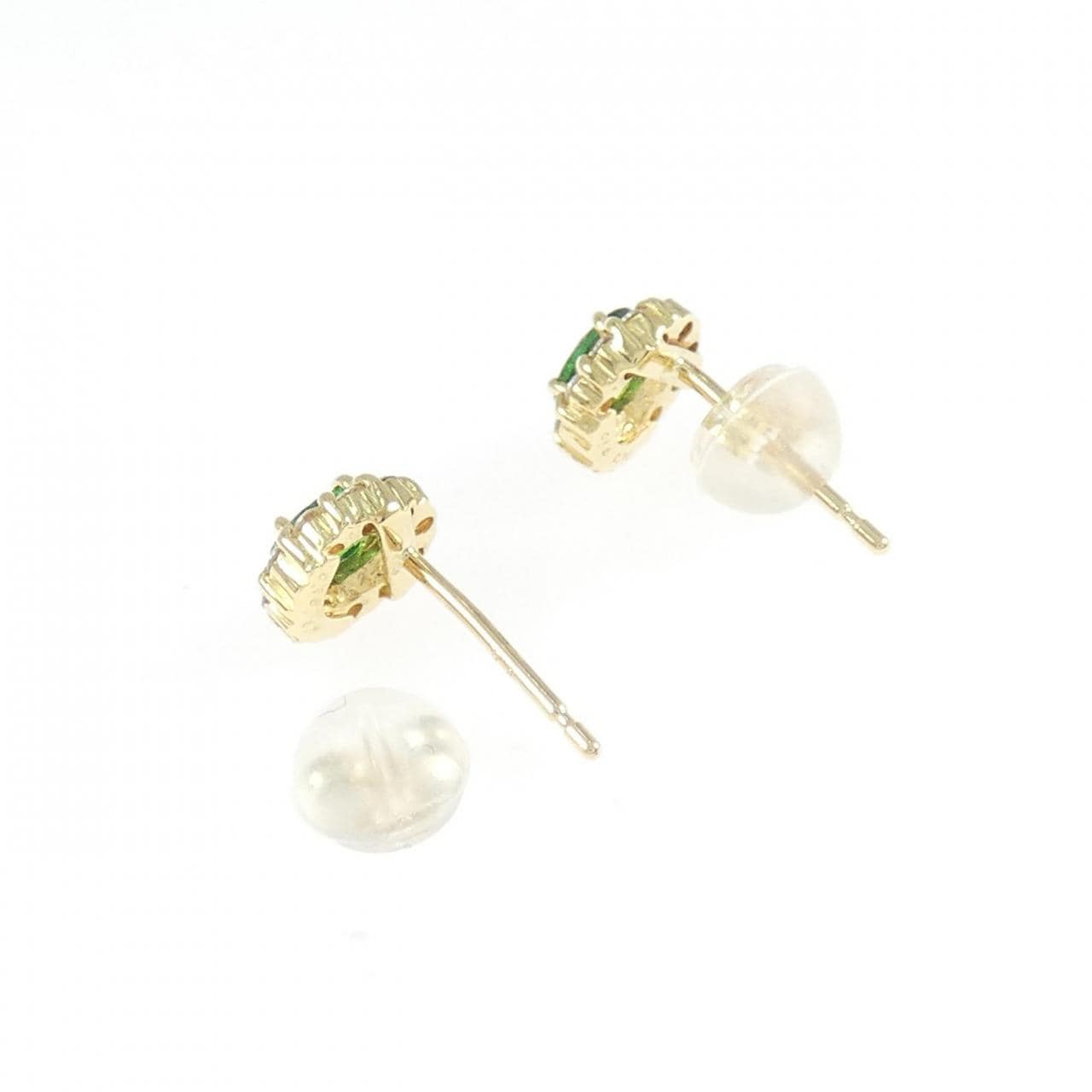 K18YG Green Garnet Earrings 0.30CT