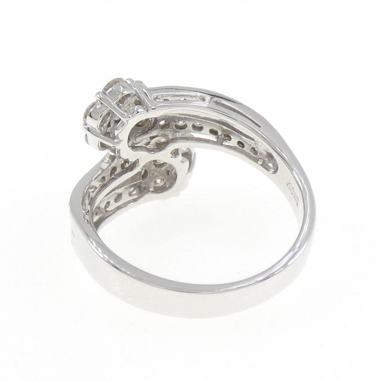 K18WG フラワー ダイヤモンド リング 1.00CT