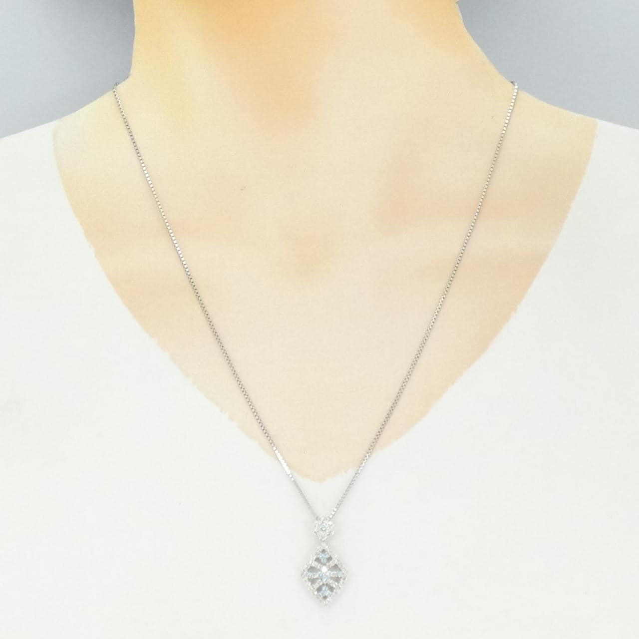 K18WG ダイヤモンド ネックレス 1.00CT