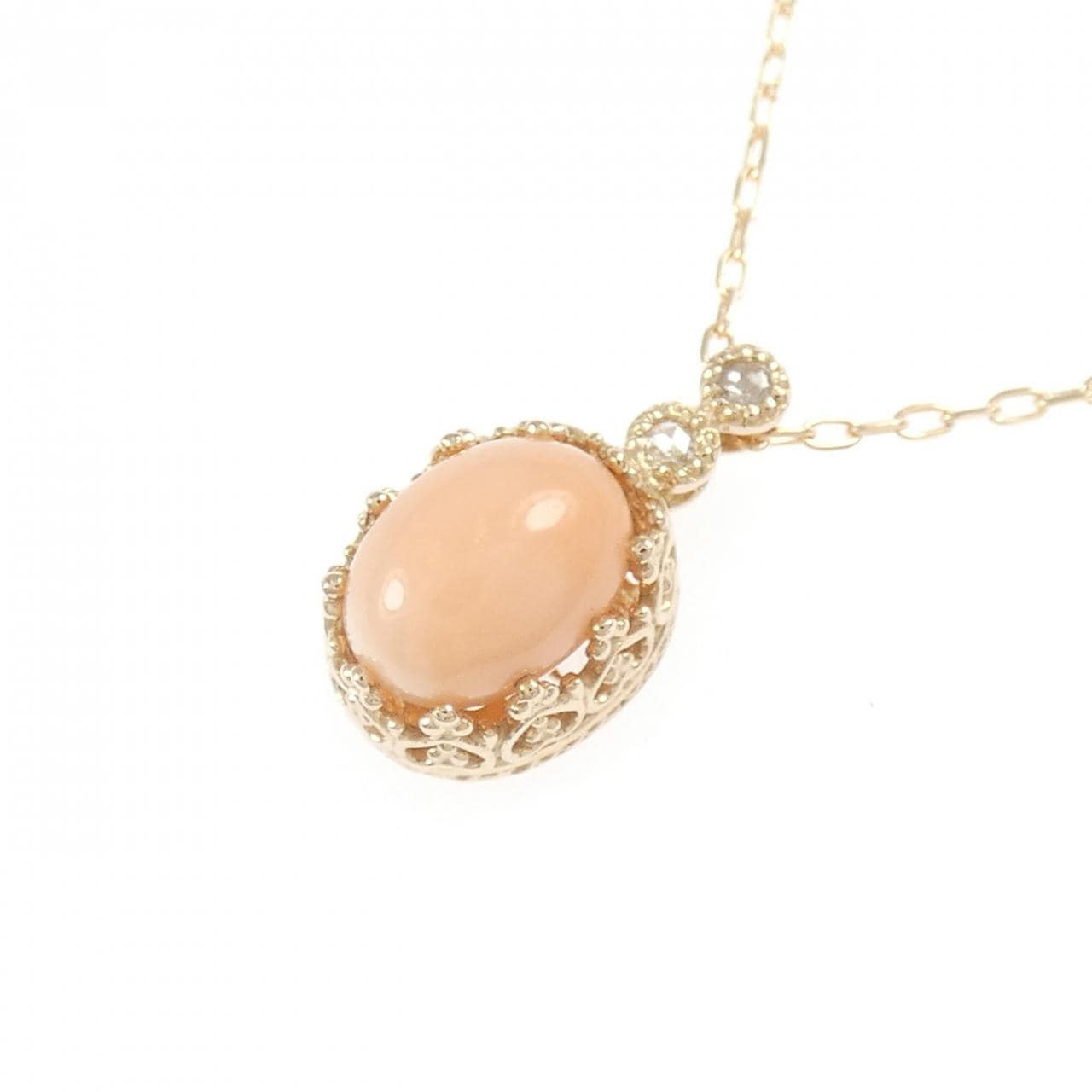 K18PG サンゴ ネックレス