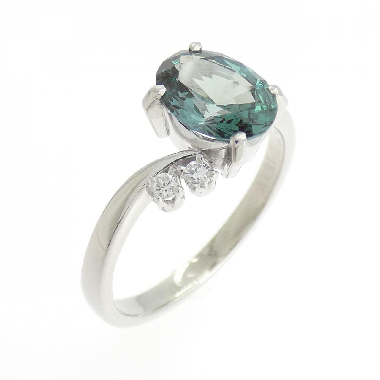 新月綠合成紫亞歷山大變石戒指 1.31 克拉