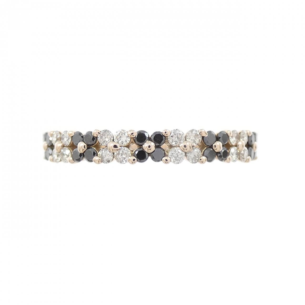 K18PG フラワー ダイヤモンド リング 0.36CT