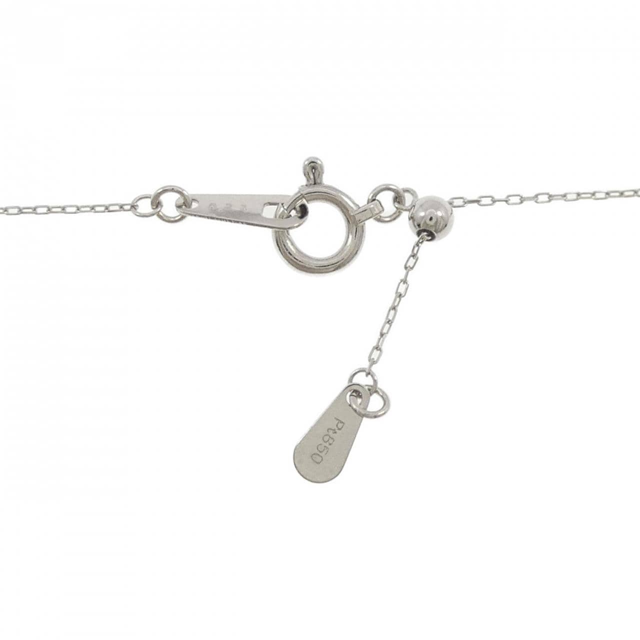 PT900/PT850 フラワー ダイヤモンド ネックレス 0.23CT