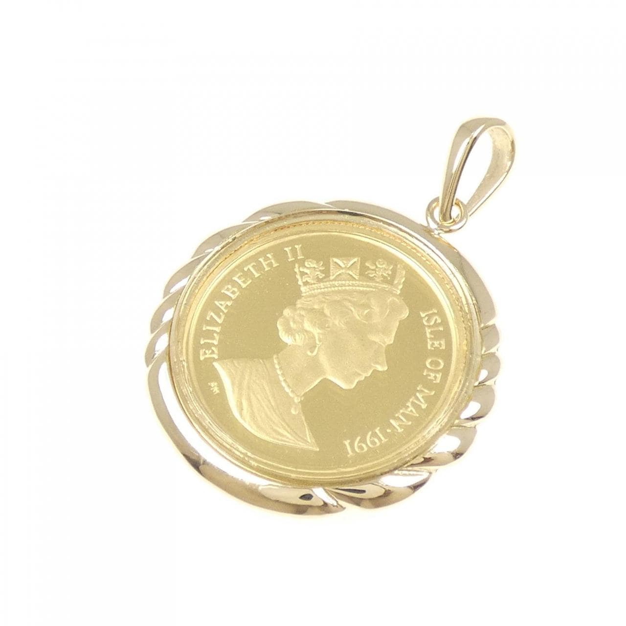 K18YG(枠) コイン ペンダント