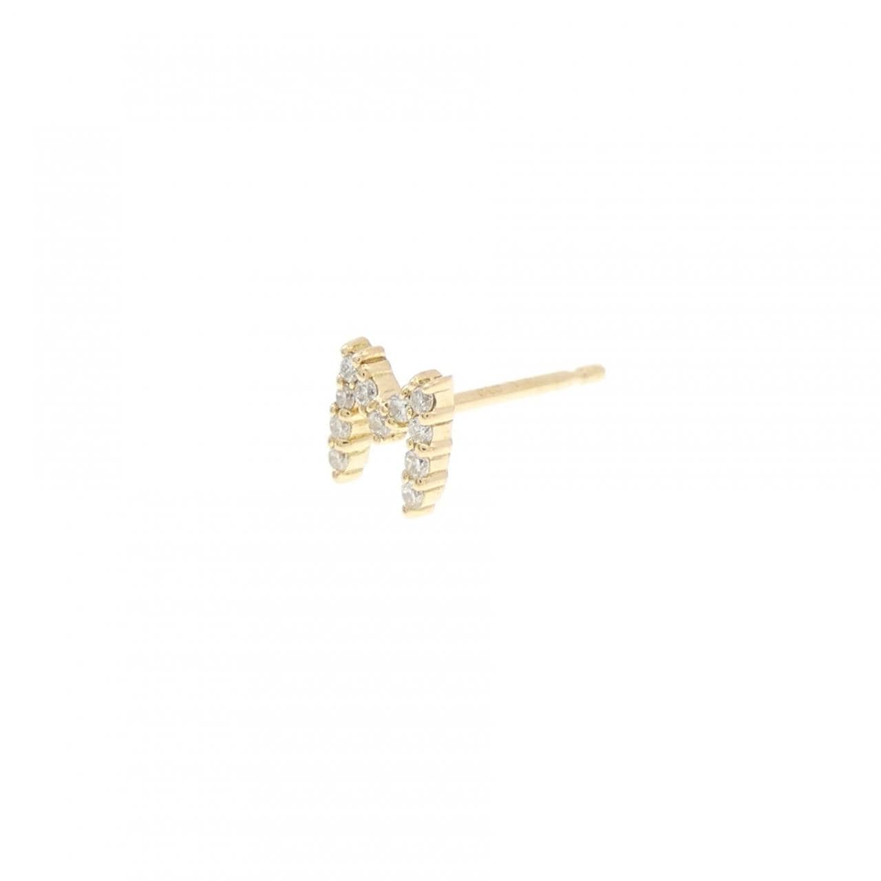 エテ イニシャルM ダイヤモンド ピアス 片耳