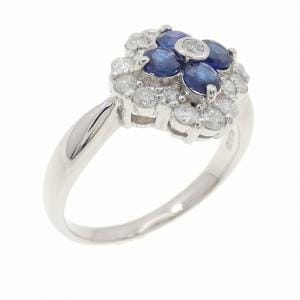 PT900 フラワー サファイヤ リング 0.57CT