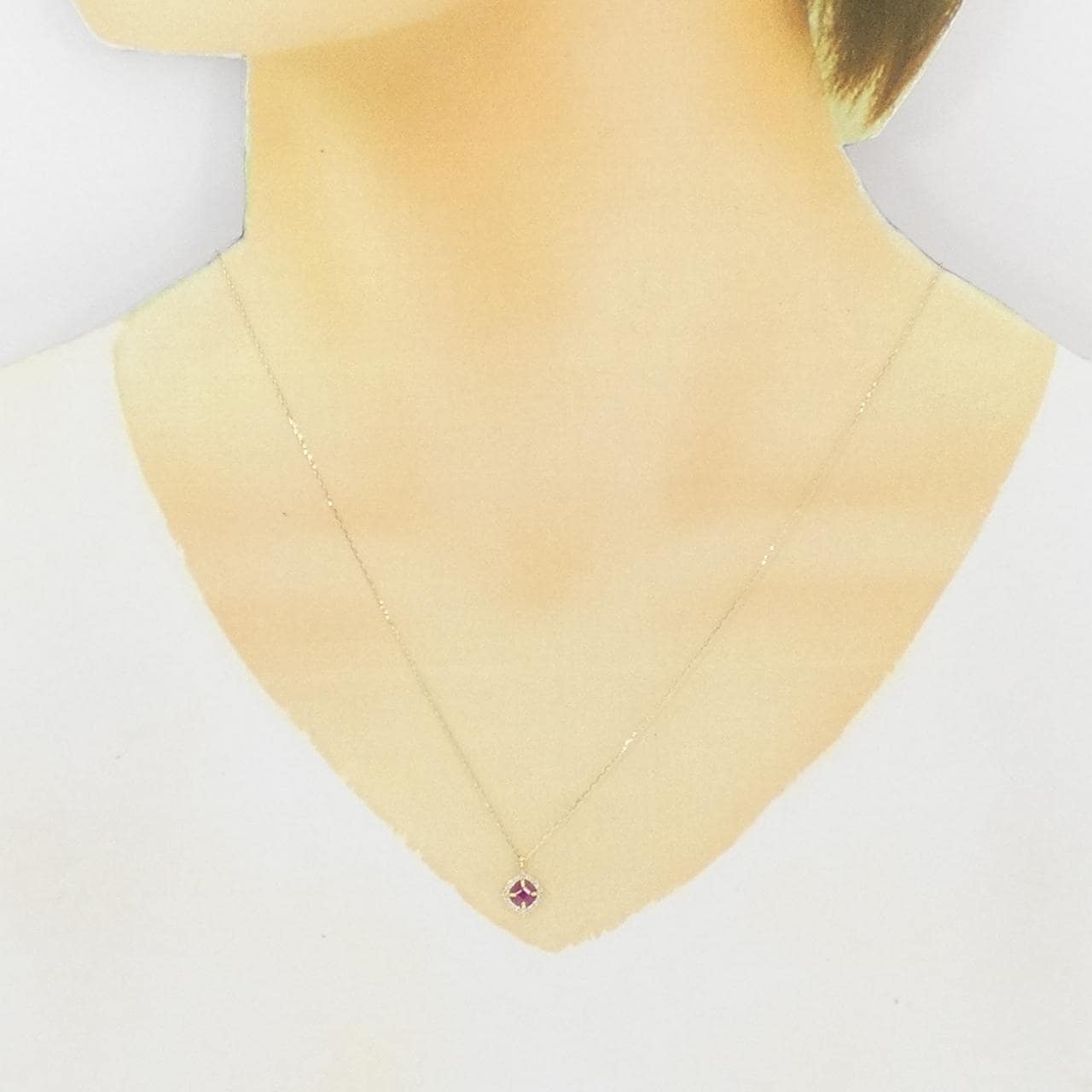 [新品] K18YG 紅寶石項鍊 0.25CT