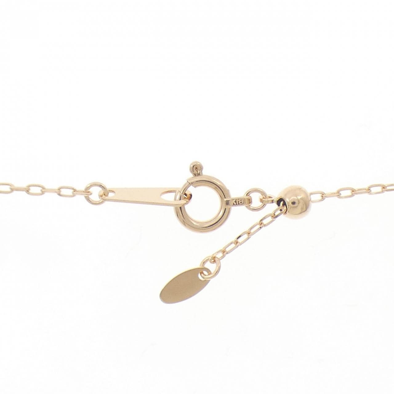 K14PG/K18PG イニシャルM ダイヤモンド ネックレス