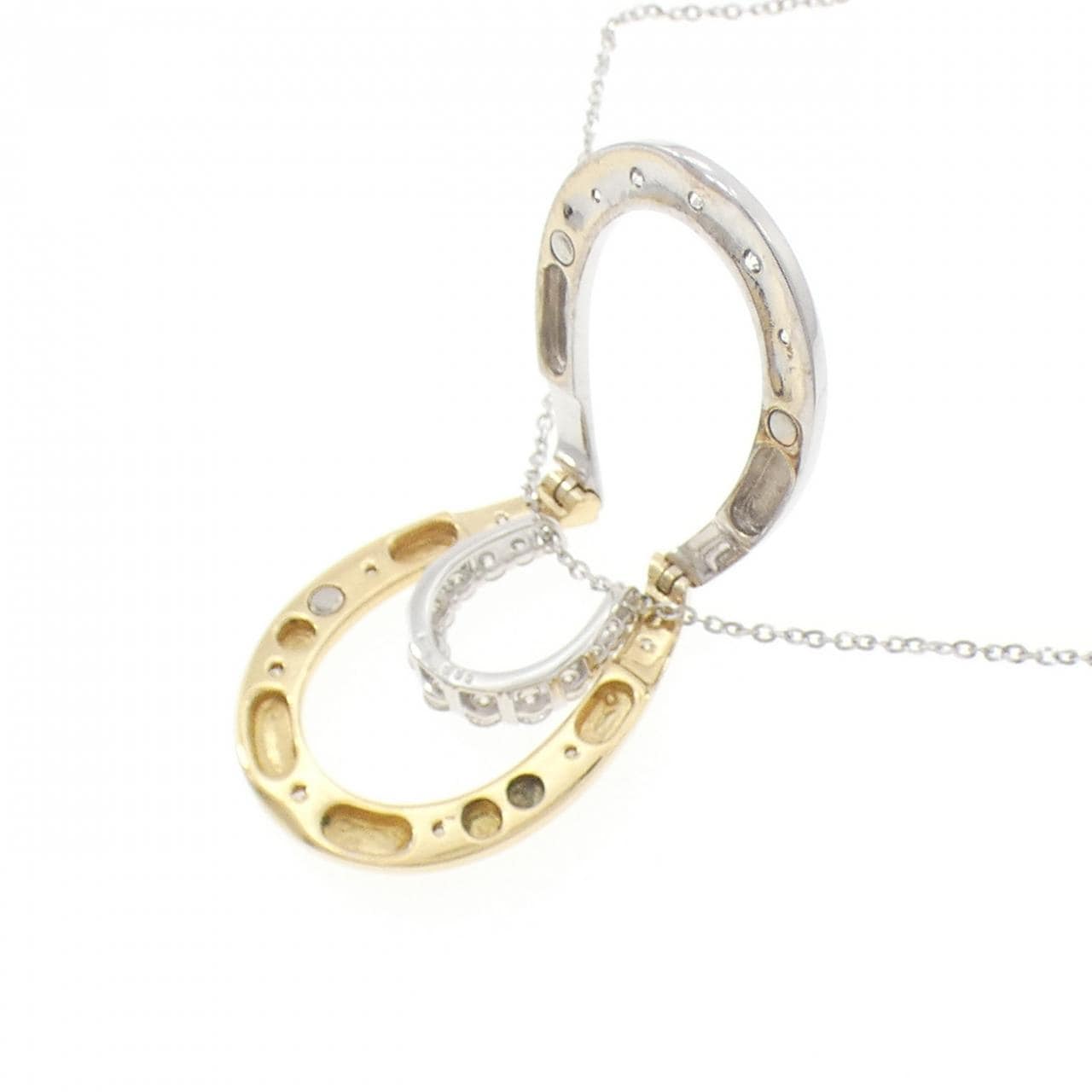 K18WG/K18YG/PT900 2WAY ダイヤモンド ネックレス 0.43CT