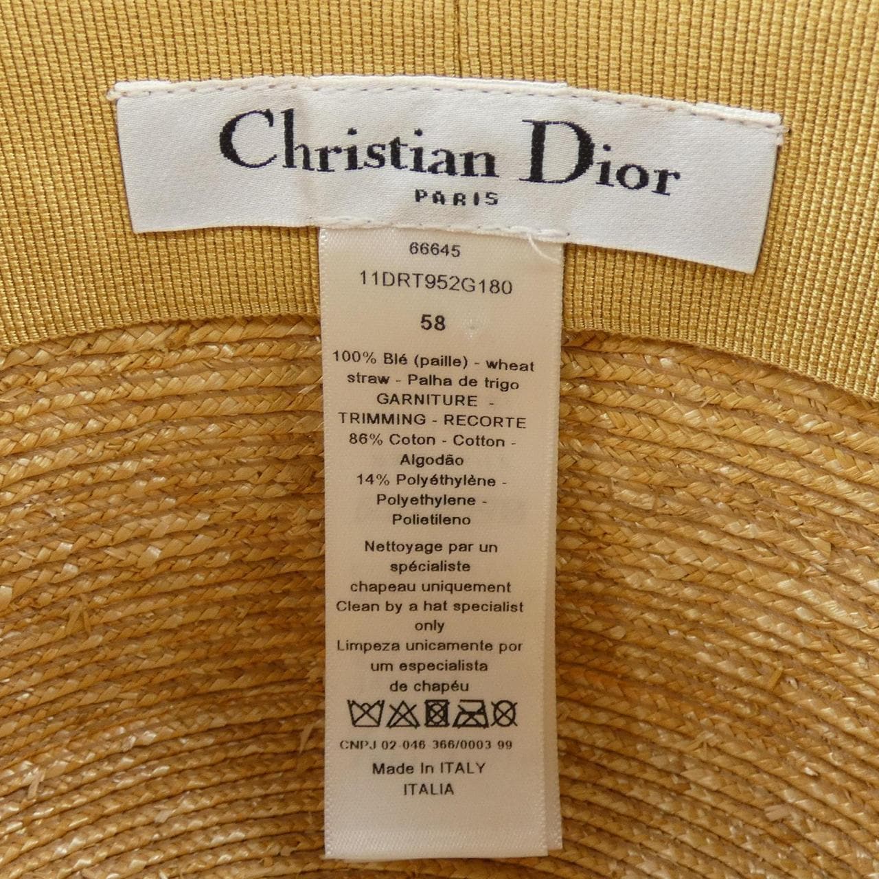 クリスチャンディオール CHRISTIAN DIOR ディオリゾート DIORESORT 11DRT952G180 ハット
