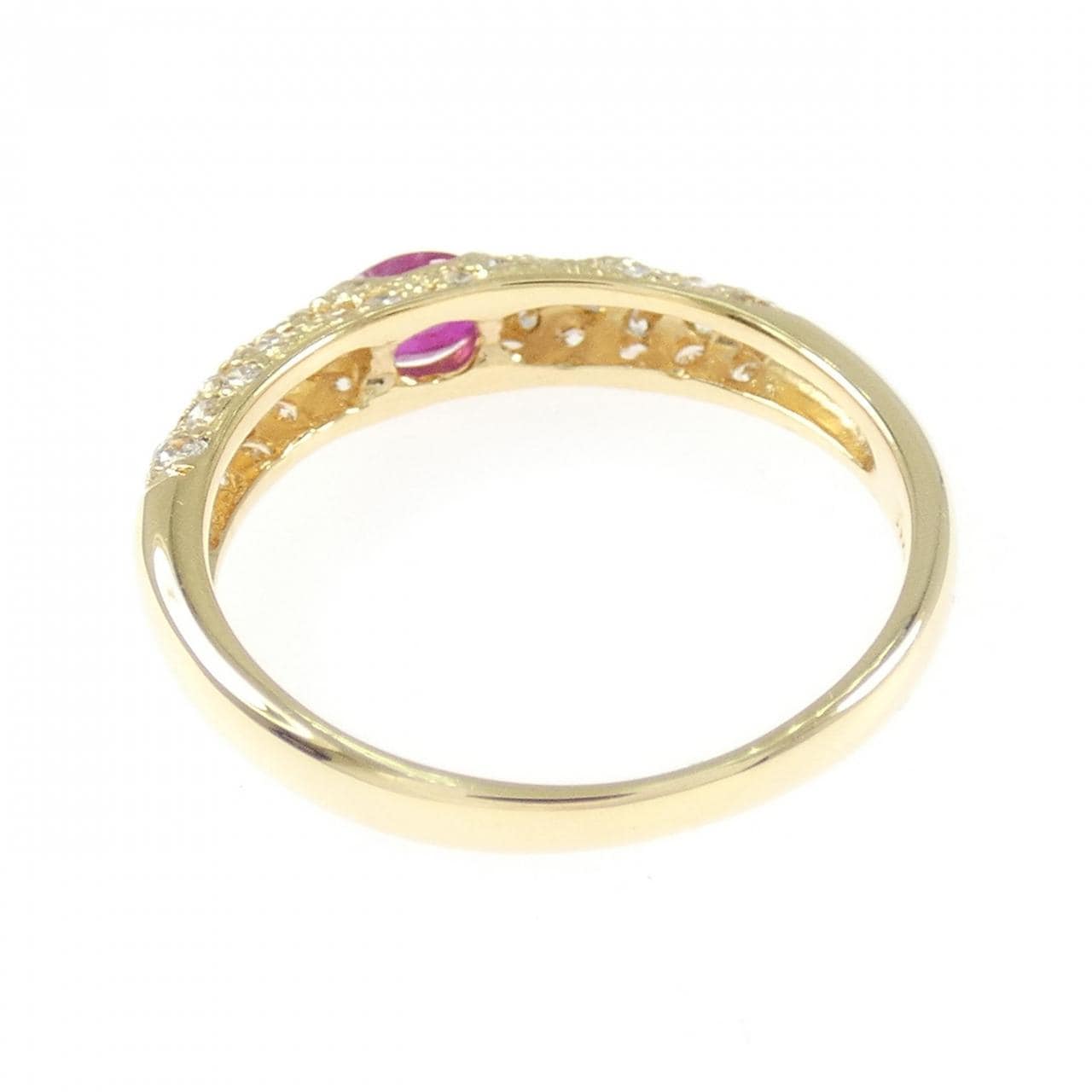 K18YG ルビー リング 0.38CT
