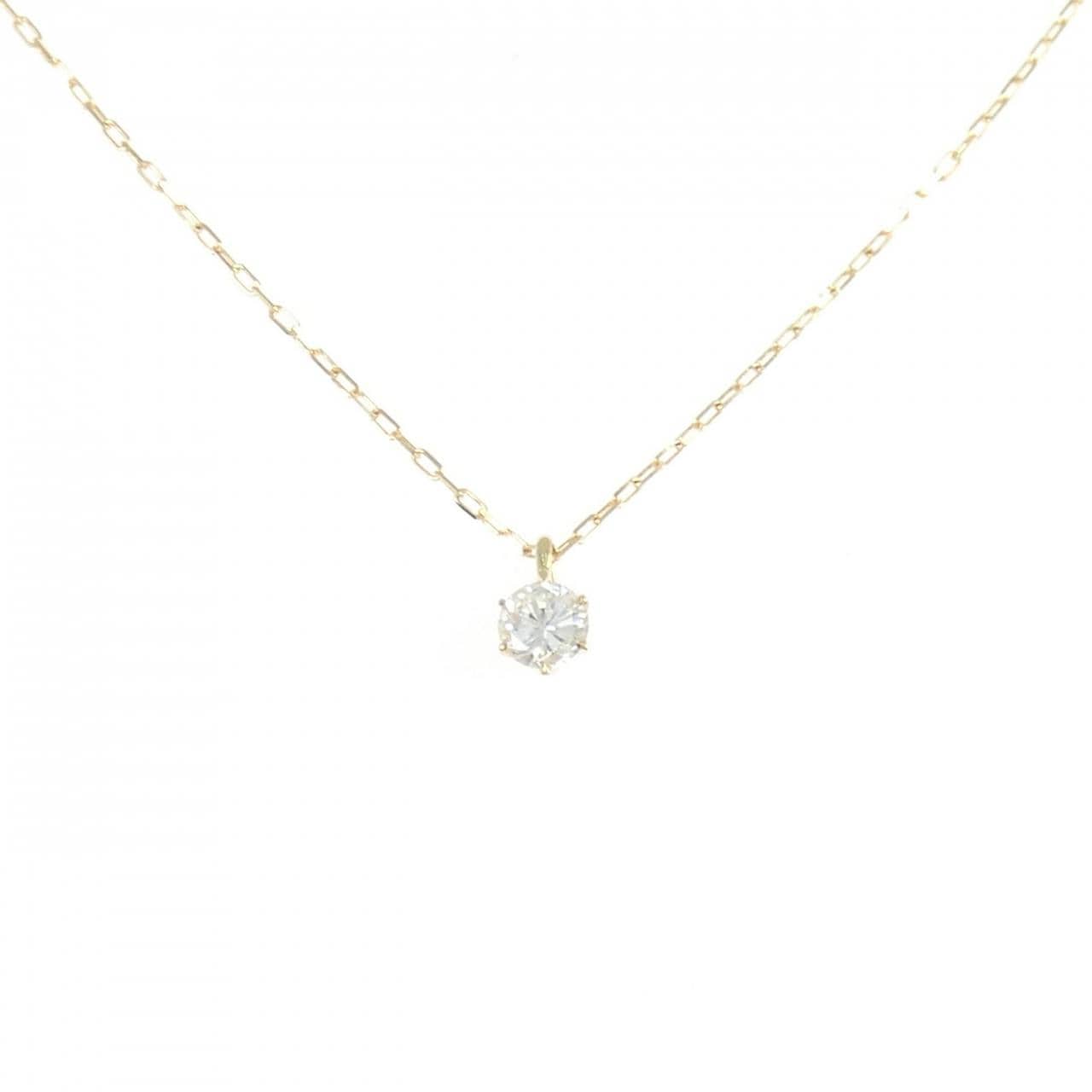 K18YG ソリティア ダイヤモンド ネックレス 0.18CT