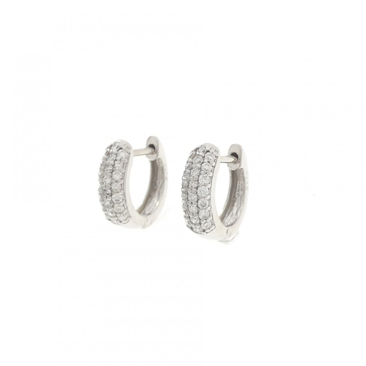 K18WG パヴェ ダイヤモンド ピアス 0.30CT