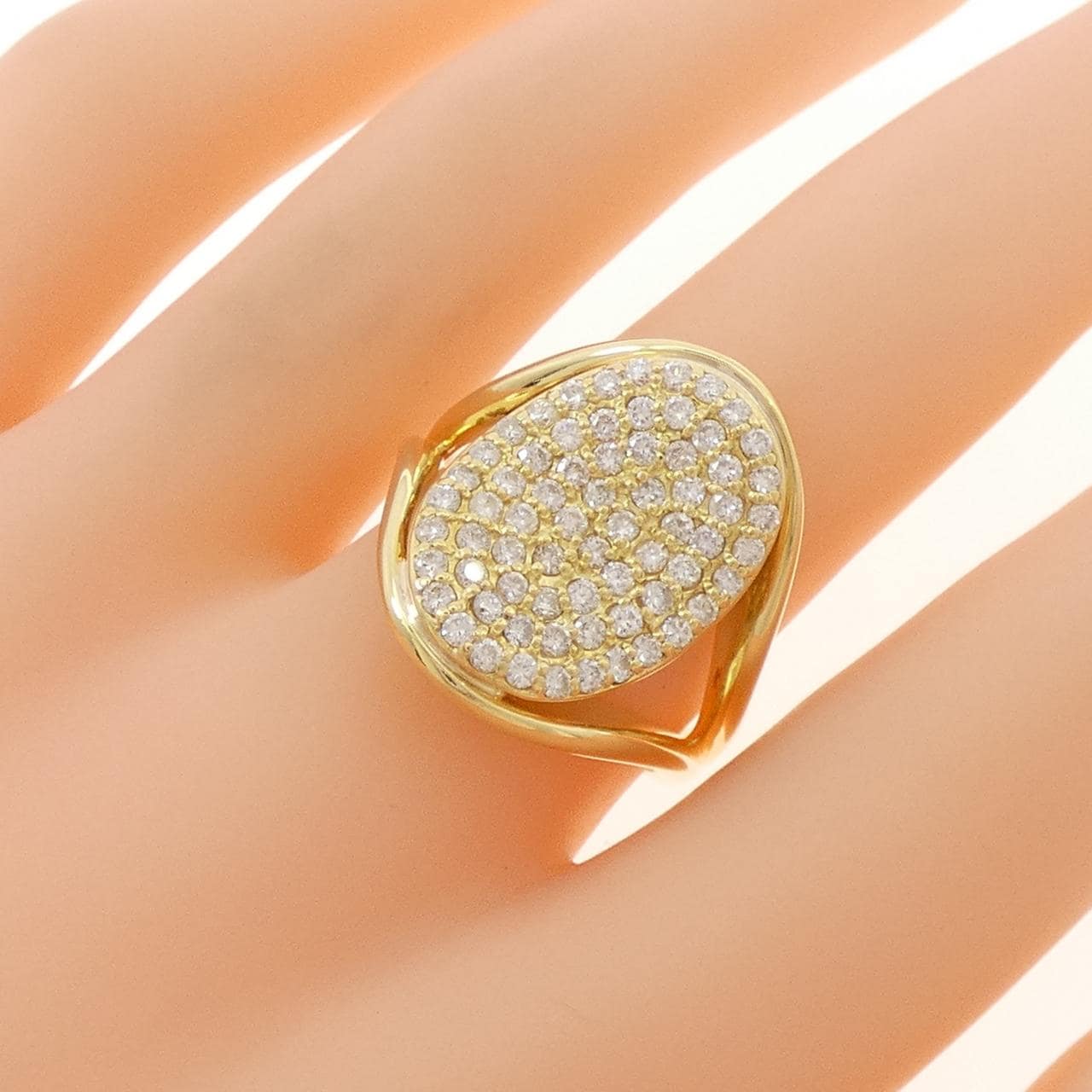 K18YG パヴェ ダイヤモンド リング 1.00CT
