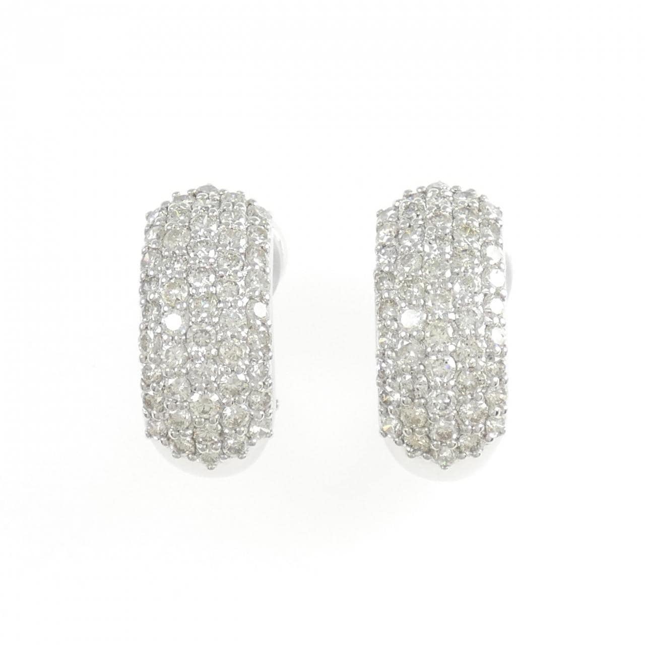 PT900/K18WG パヴェ ダイヤモンド ピアス/イヤリング 2.00CT