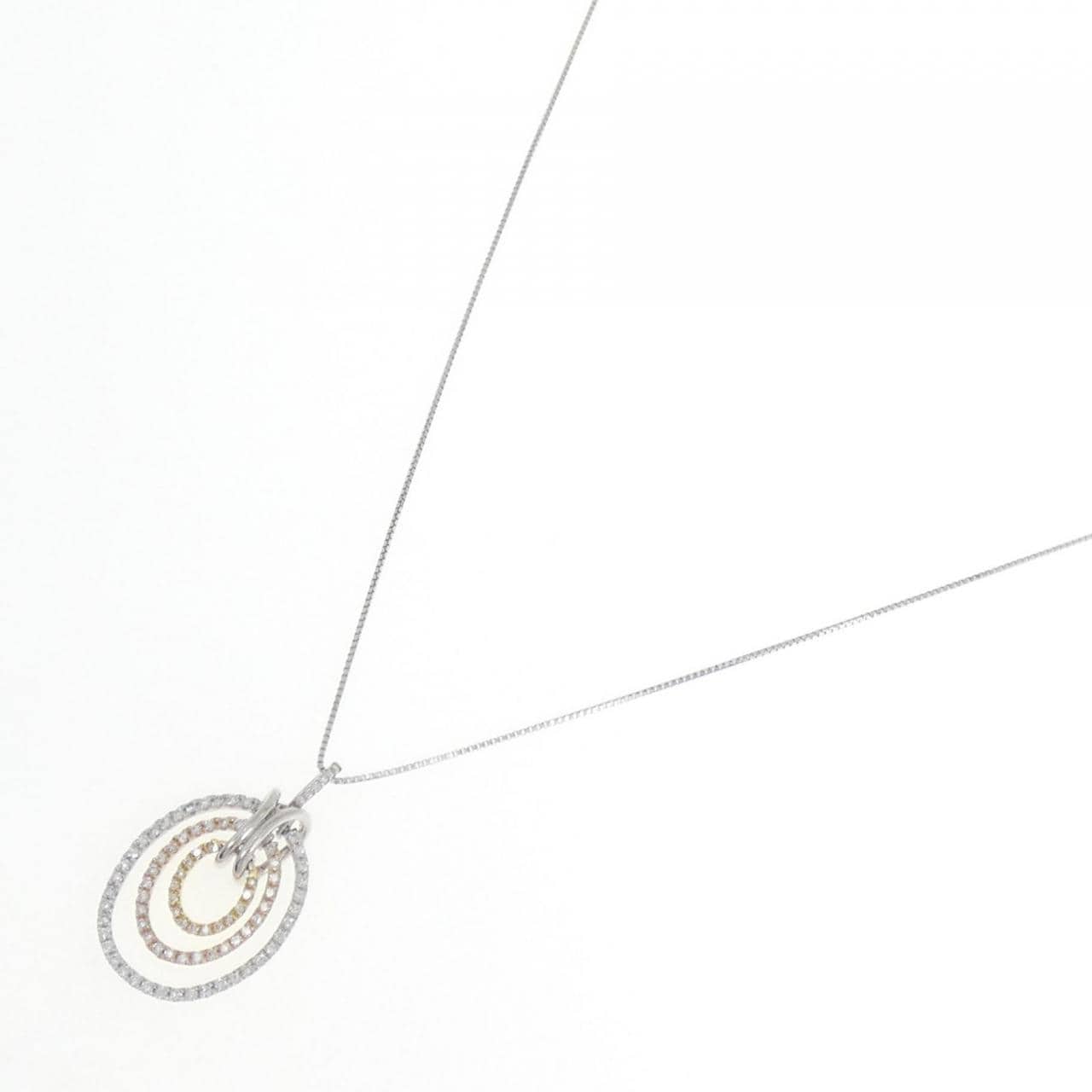 K18スリーカラー ダイヤモンド ネックレス 0.47CT