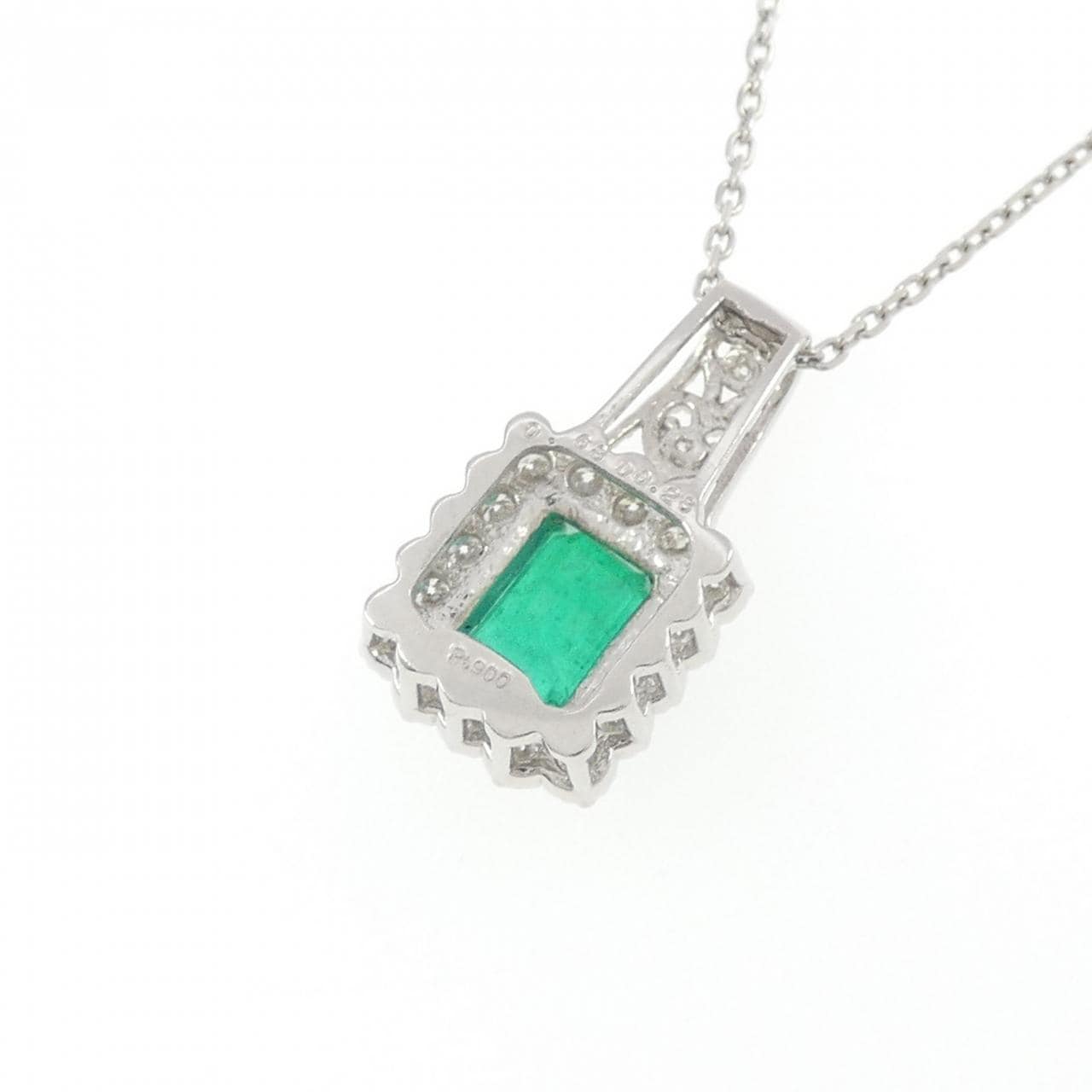 【新品】PT900/PT850 エメラルド ネックレス 0.68CT
