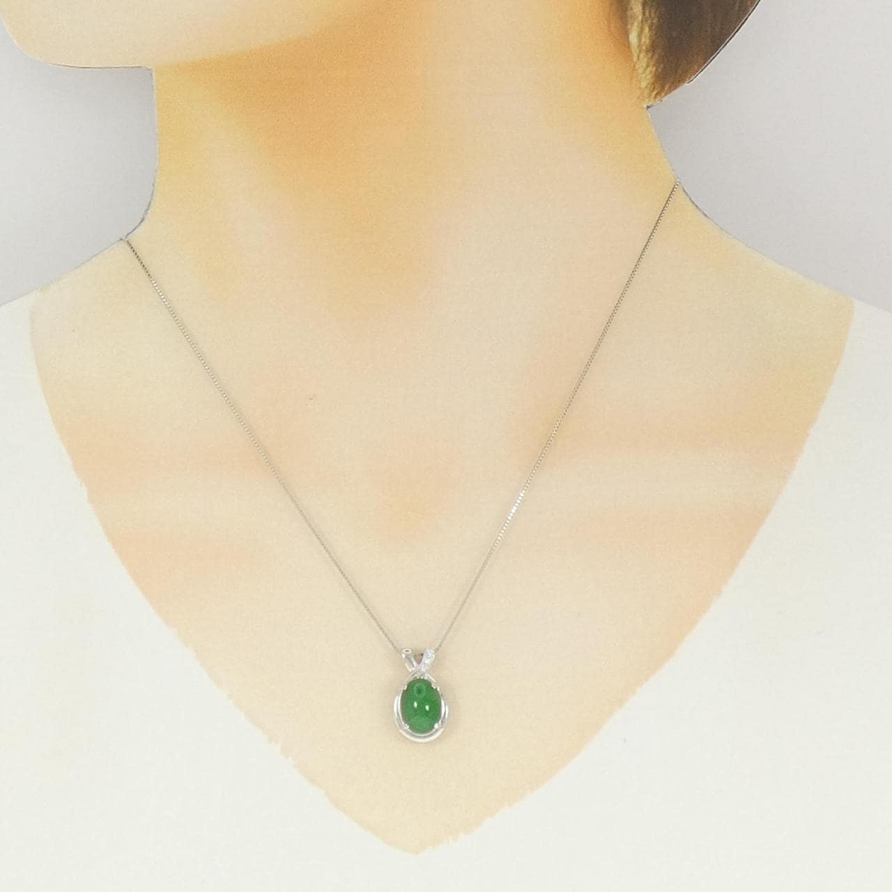 PT900/PT850 ヒスイ ネックレス 3.29CT