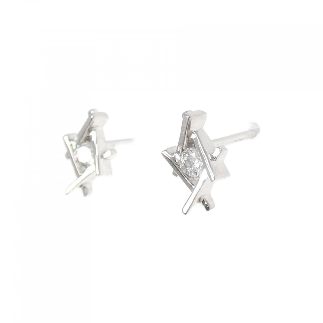K18WG ダイヤモンド ピアス 0.14CT