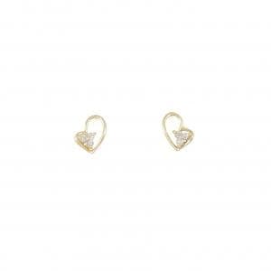K18YG ハート ダイヤモンド ピアス