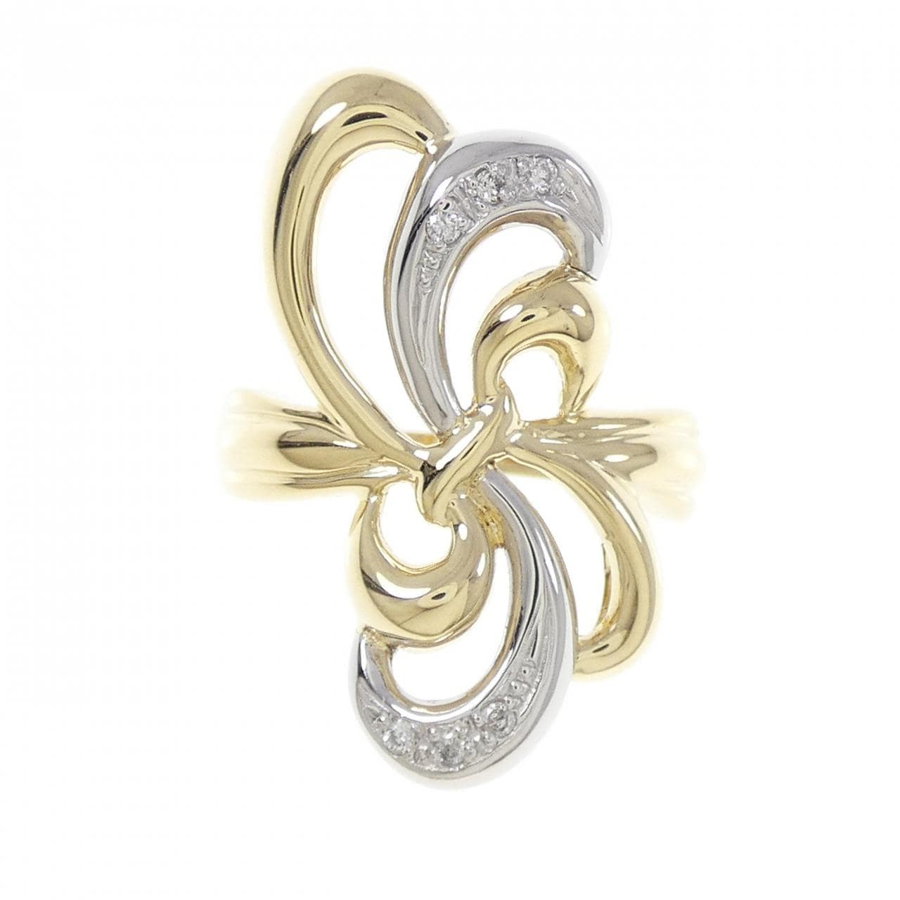 K18YG/PT900 ダイヤモンド リング 0.05CT