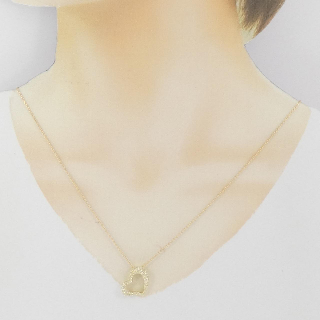 K18YG ハート ダイヤモンド ネックレス 0.53CT