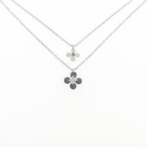 K18WG フラワー ダイヤモンド ネックレス 0.50CT