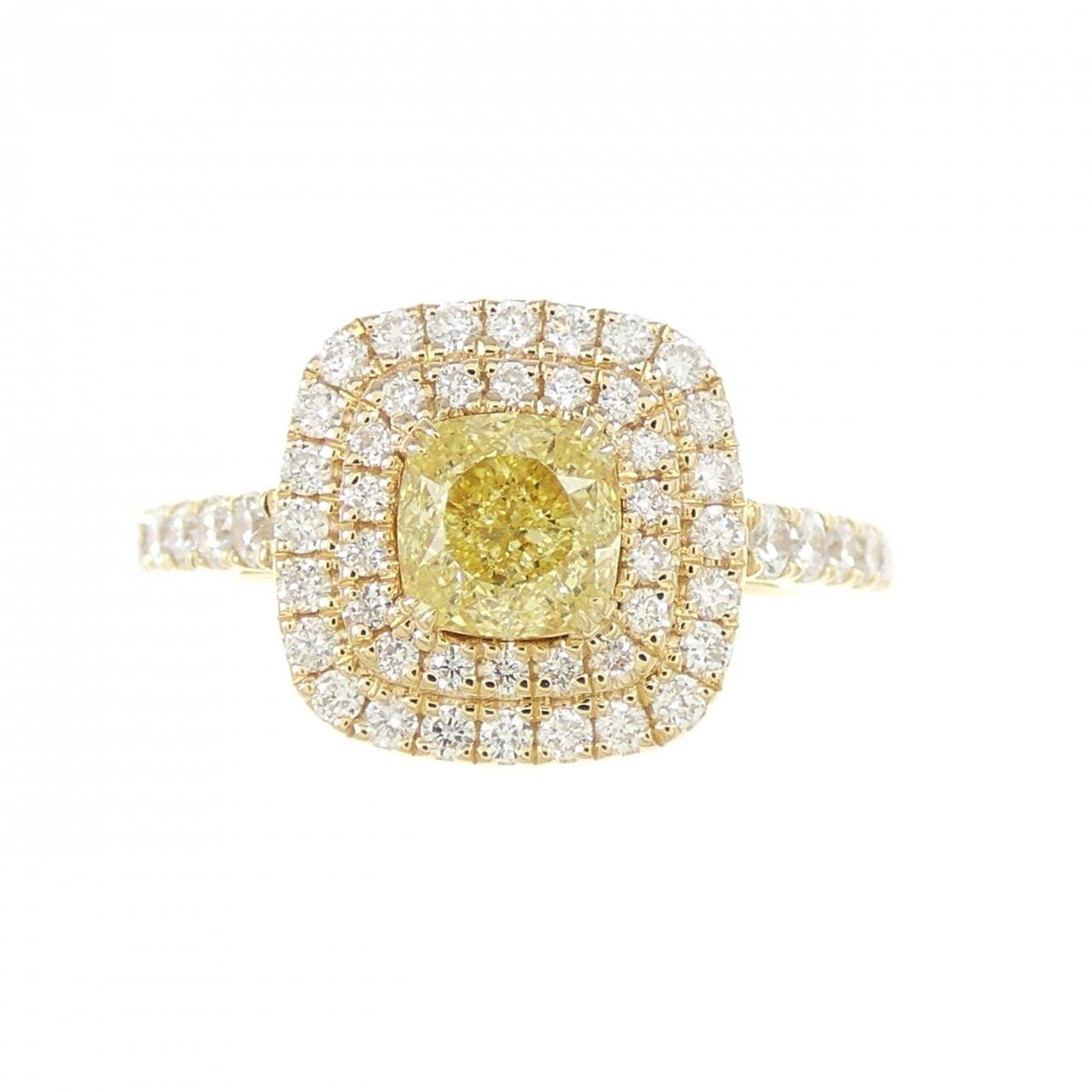 K18YG Diamond Ring 0.71CT FIY VS2 Fancy Cut