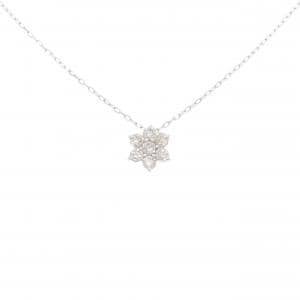 K18WG フラワー ダイヤモンド ネックレス 0.50CT