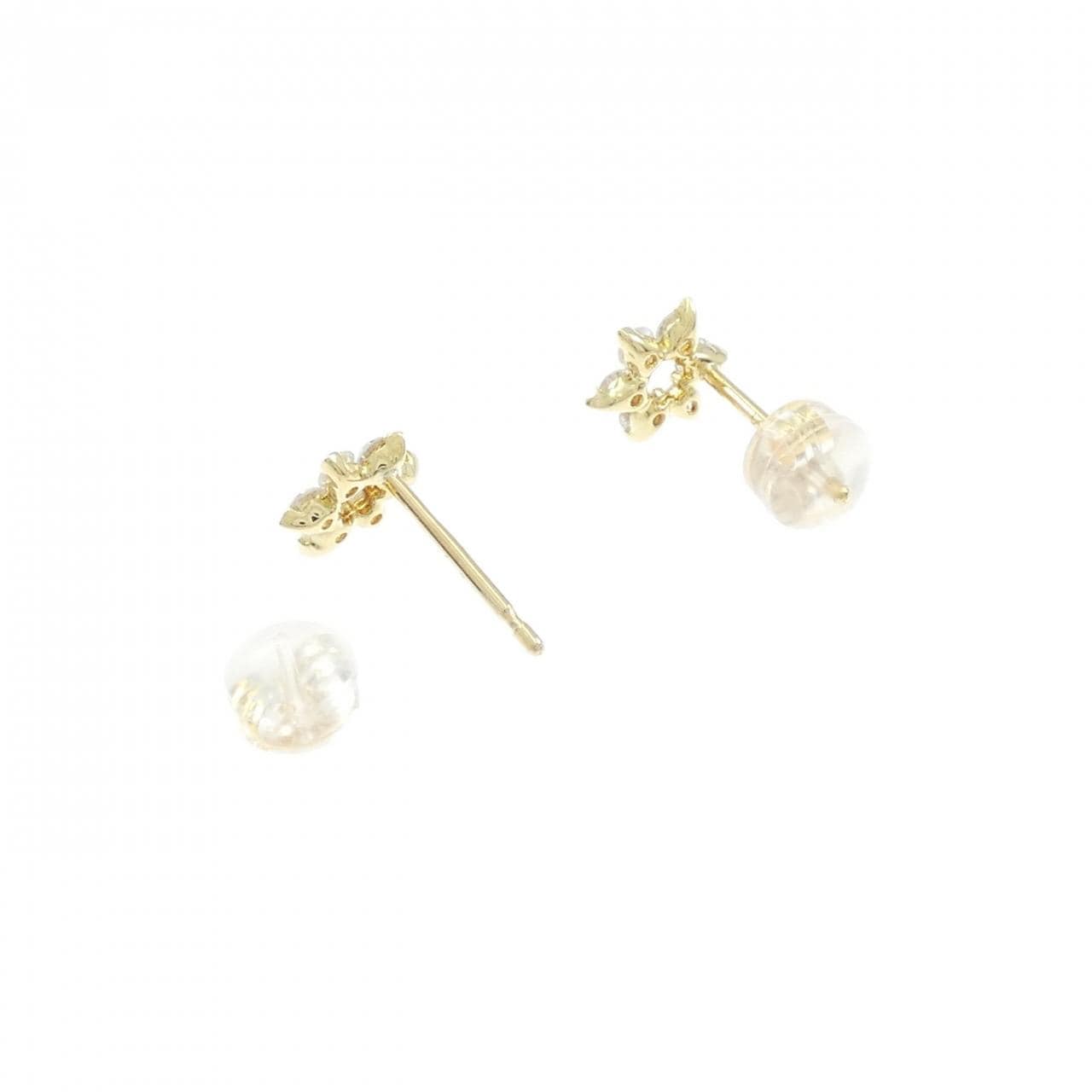 K18YG フラワー ダイヤモンド ピアス 0.50CT