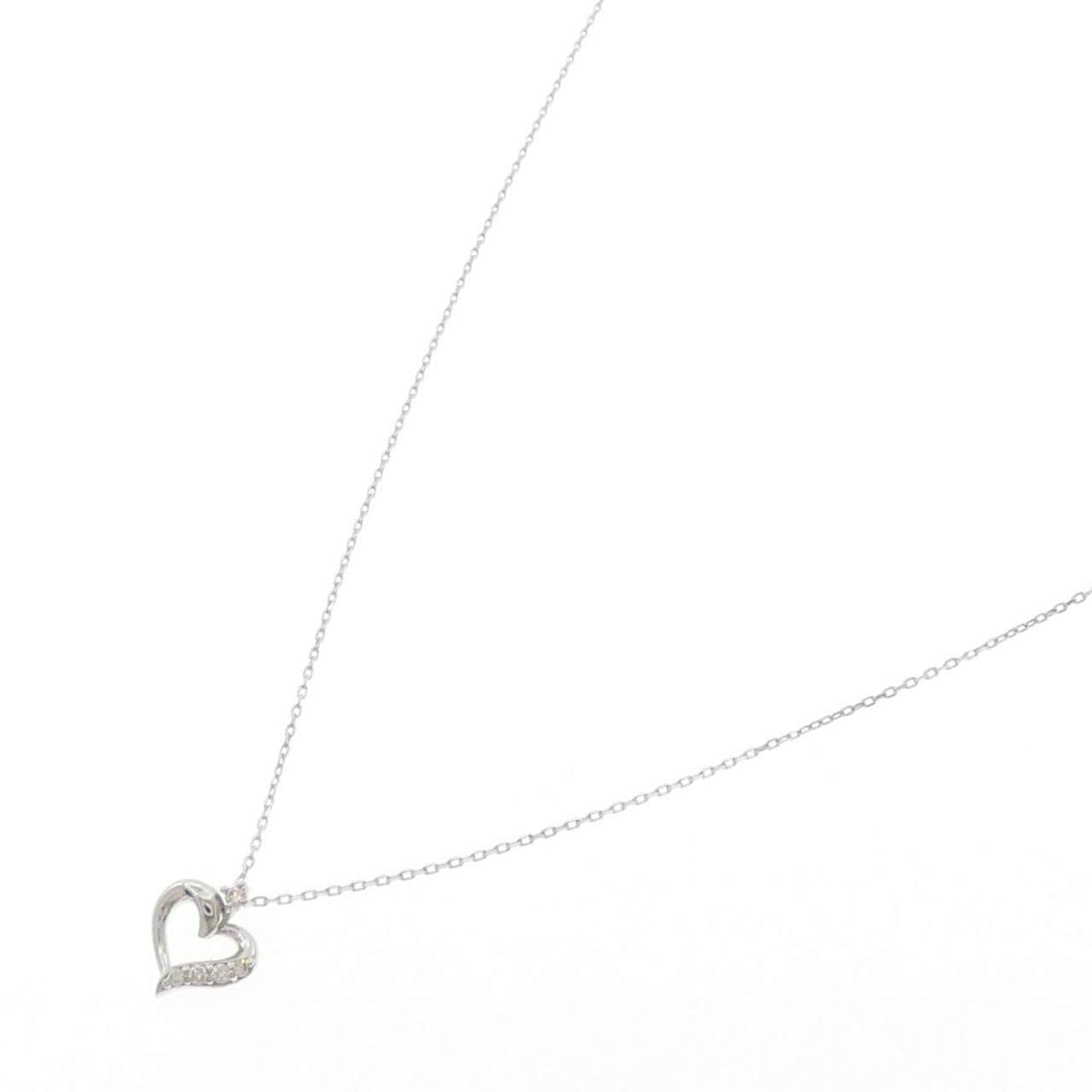 K10WG ハート ダイヤモンド ネックレス 0.03CT