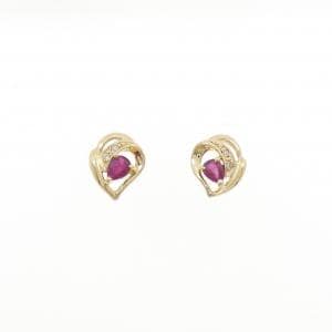 K18YG ルビー ピアス
