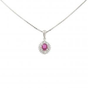 PT900/PT850 ルビー ネックレス 0.54CT