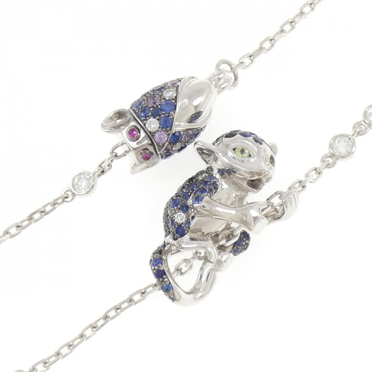 ブシュロン アニマル カラーストーン ネックレス