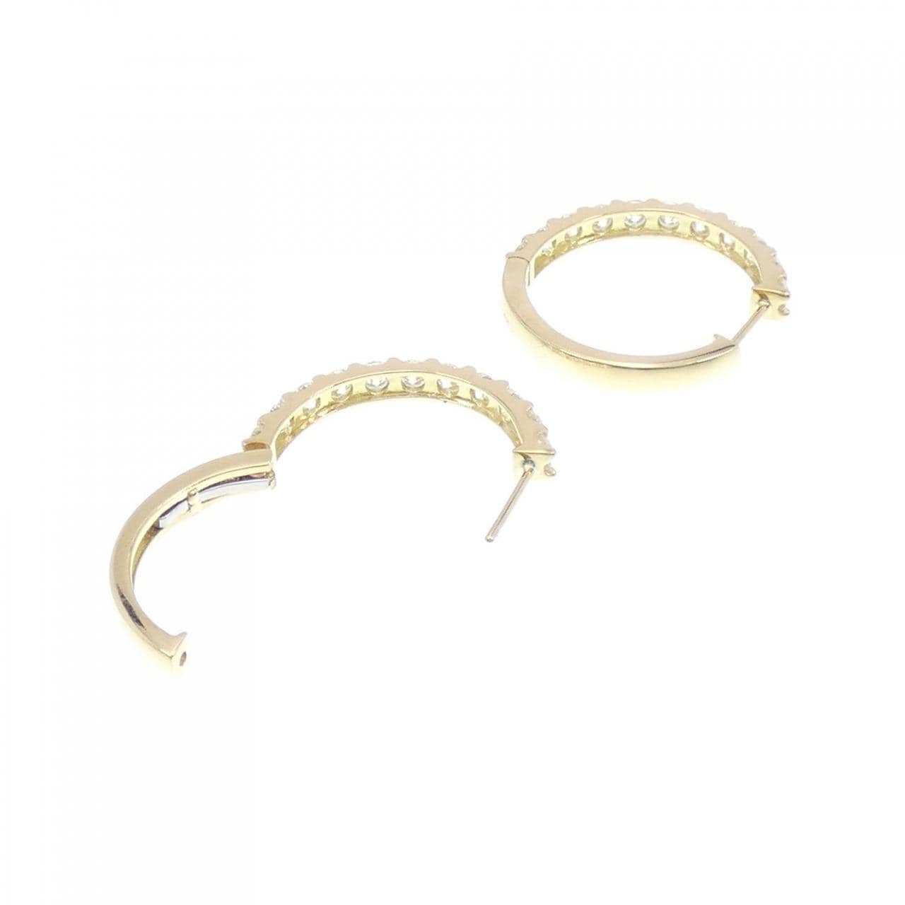 [BRAND NEW] K18YG hoop Diamond earrings 2.003CT