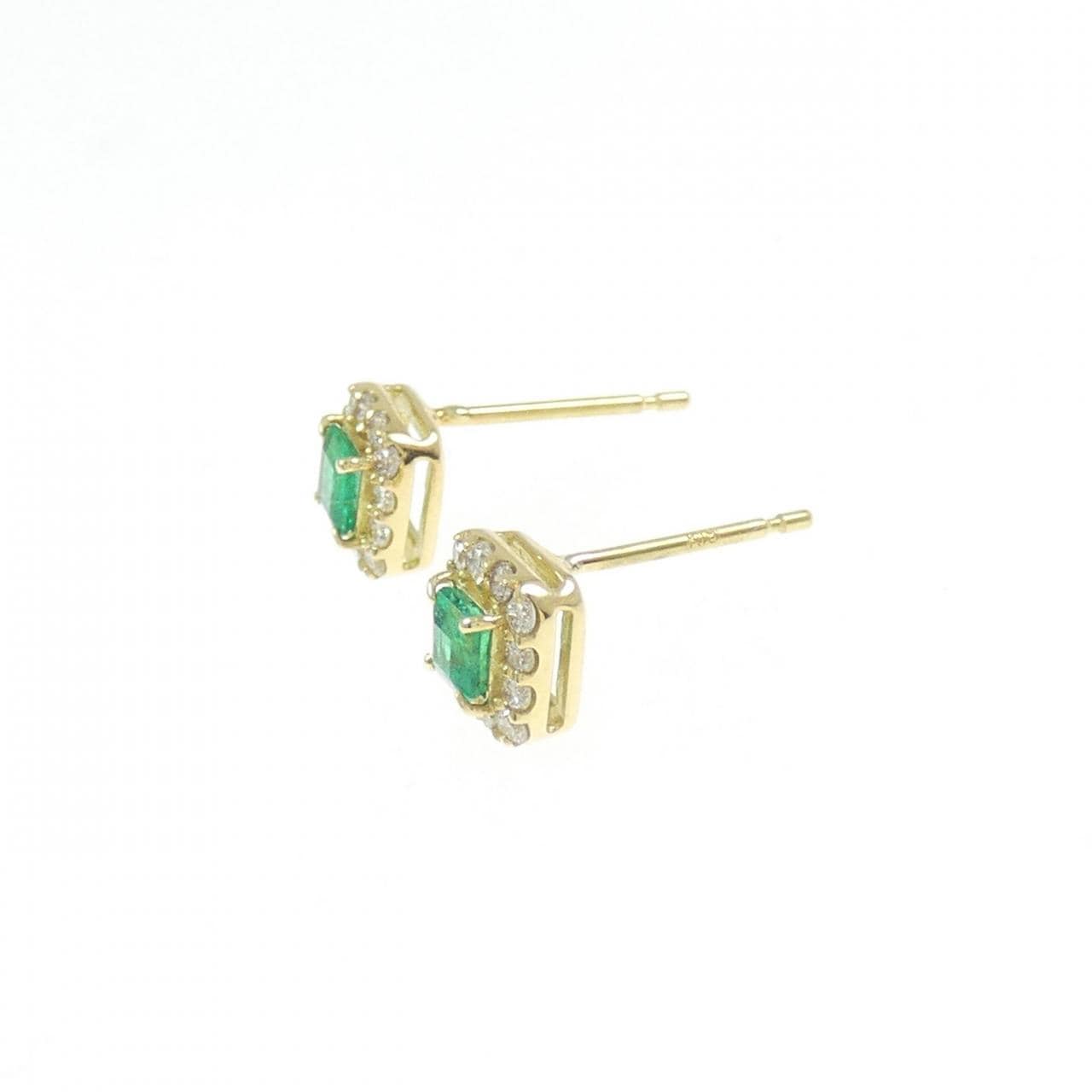 【新品】K18YG エメラルド ピアス 0.26CT