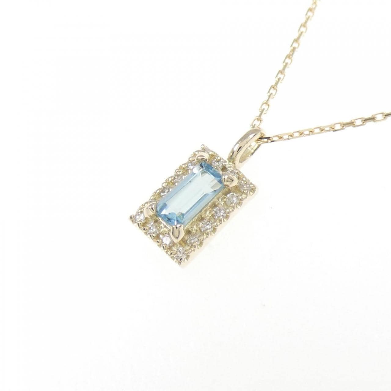 [新品] K10YG 蓝色托帕石项链