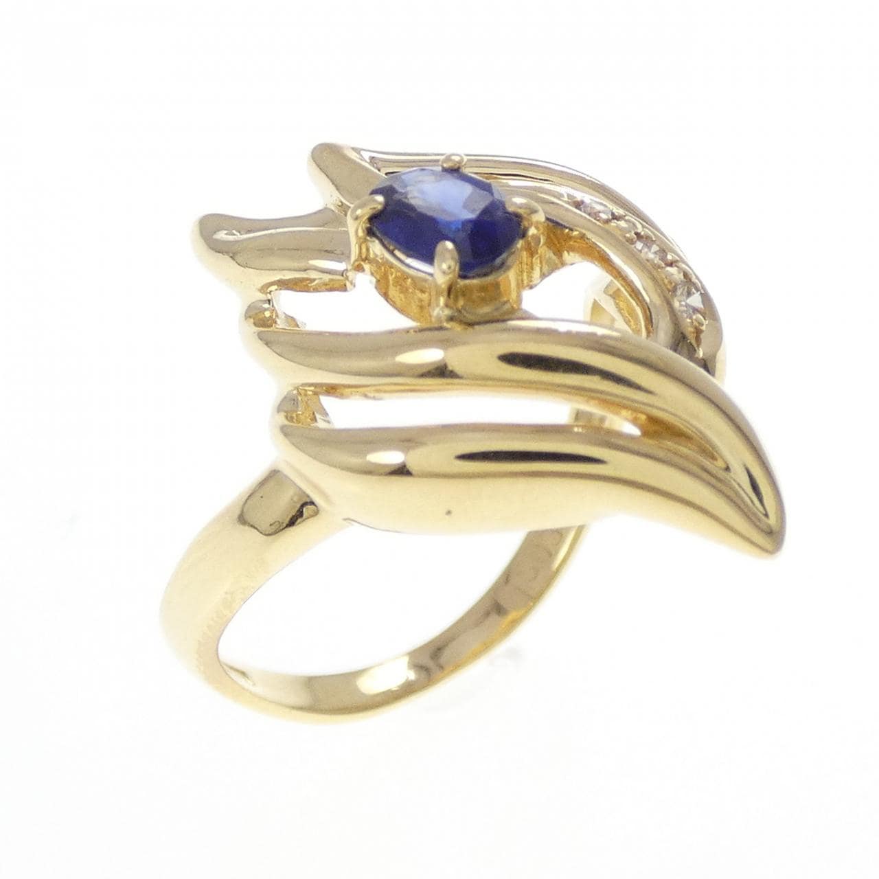 K18YG サファイヤ リング 0.33CT