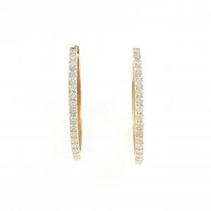 K18YG ダイヤモンド フープ ピアス 0.50CT