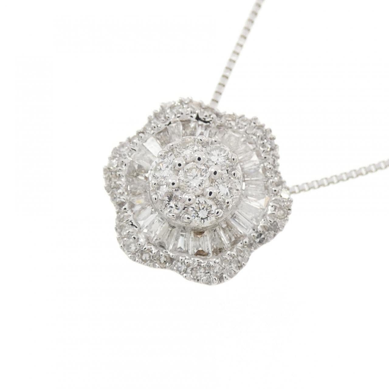 K18WG ダイヤモンド ネックレス 0.50CT