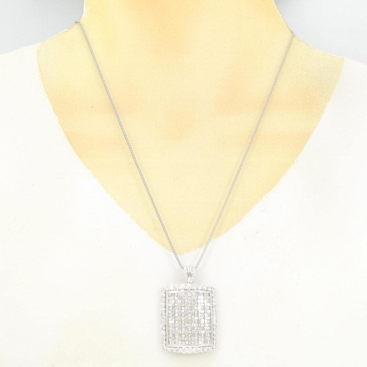 【新品】PT900/PT850 ダイヤモンド ネックレス 7.00CT